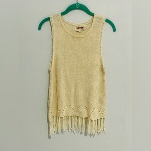 Anthropologie Pepin Cream Fringe Top
Size S